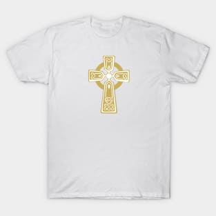 Fancy Gold Celtic Cross T-Shirt